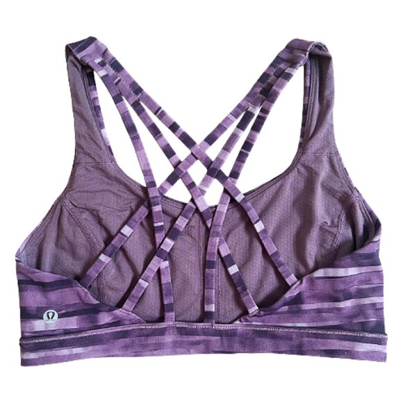 Lululemon Free To Be Serene Bra Shadowed Smoked Mulberry 8 Strappy Yoga Top - Picture 3 of 7